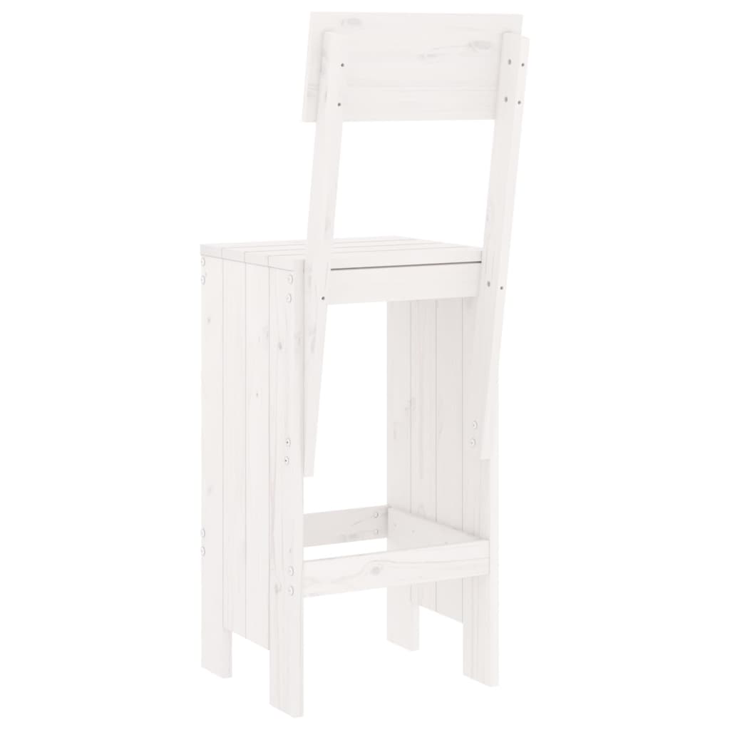 vidaXL Stołki barowe, 2 szt., białe, 40x48,5x115,5 cm, drewno sosnowe