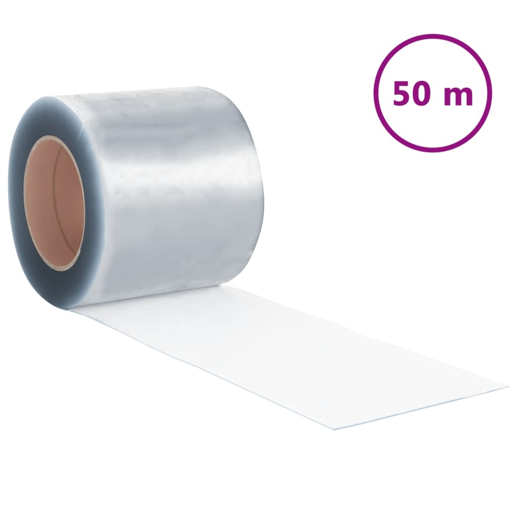 vidaXL Kurtyna paskowa, przezroczysta, 200 mm x 1,6 mm, 50 m, PVC