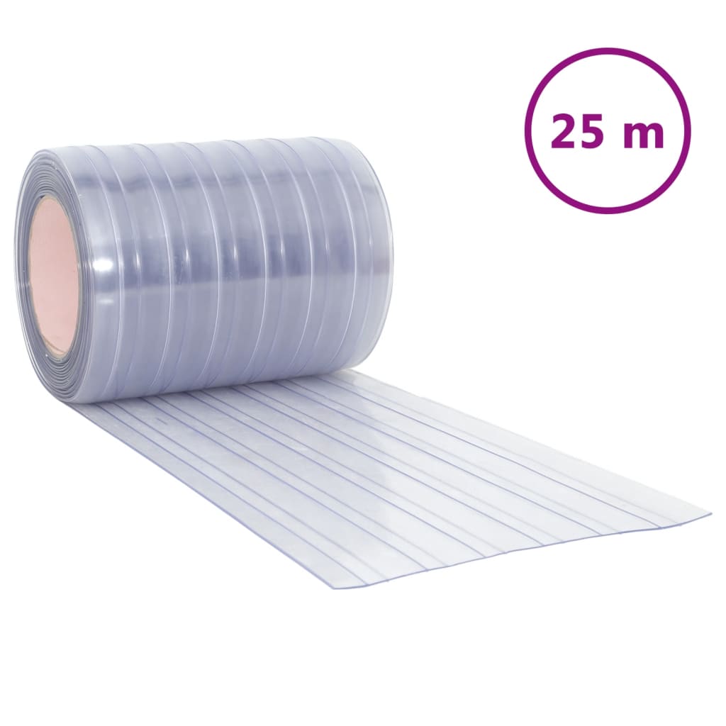 vidaXL Kurtyna paskowa, przezroczysta, 300 mm x 2,6 mm, 25 m, PVC