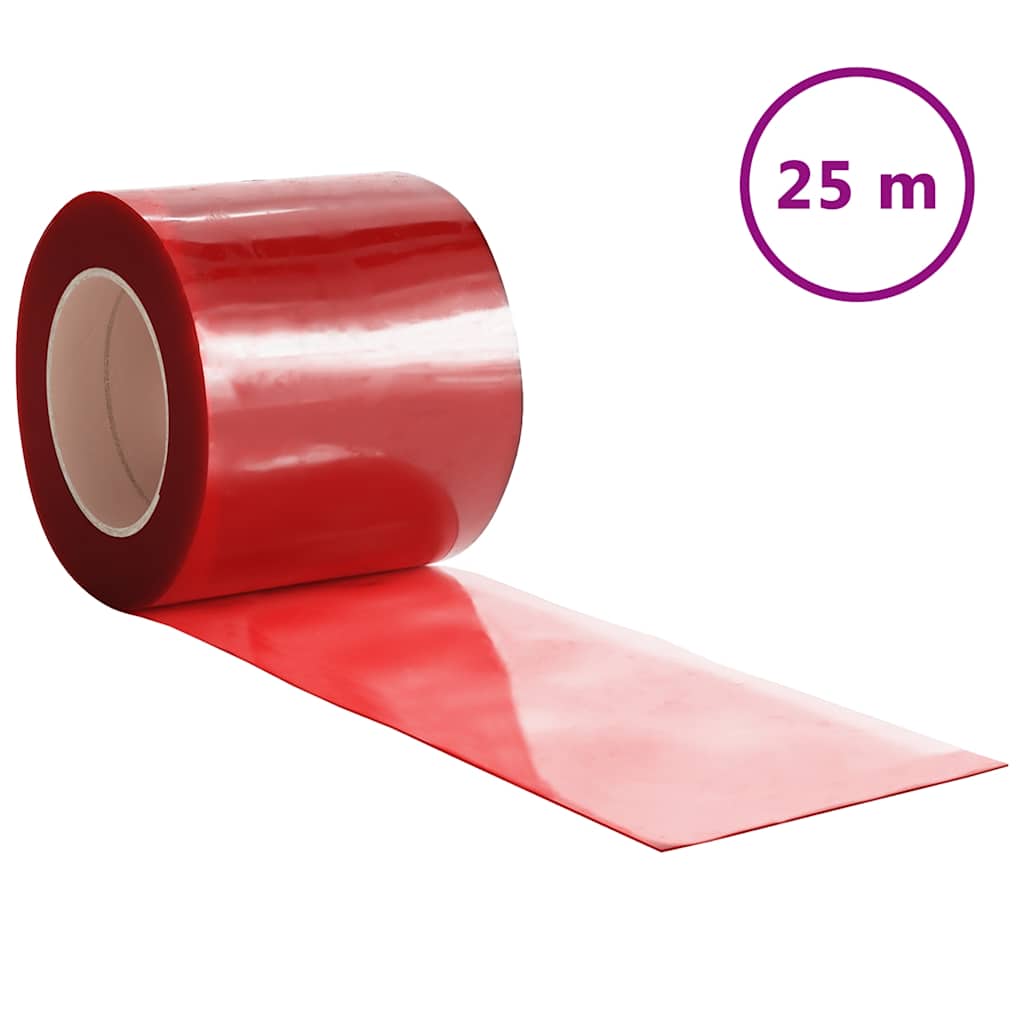 vidaXL Kurtyna paskowa, czerwona, 200 mm x 1,6 mm, 25 m, PVC