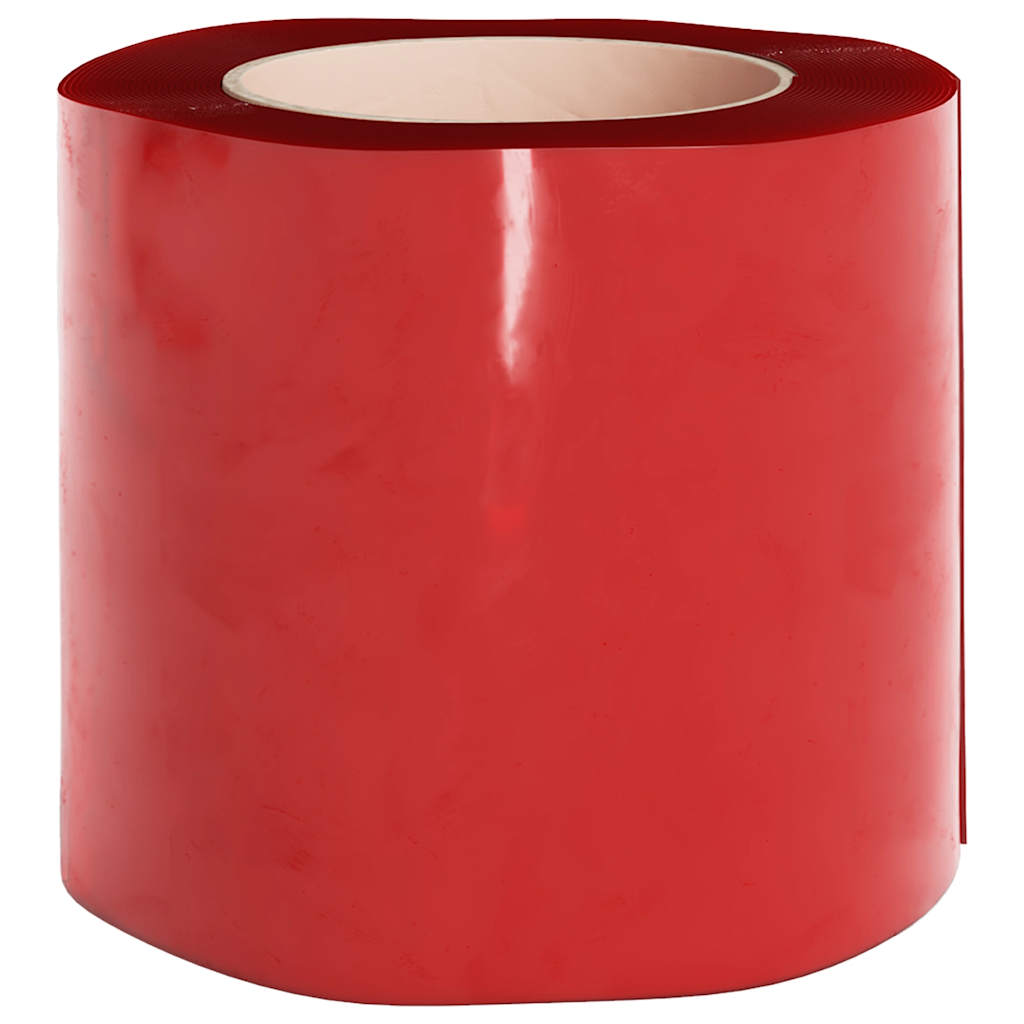 vidaXL Kurtyna paskowa, czerwona, 200 mm x 1,6 mm, 50 m, PVC