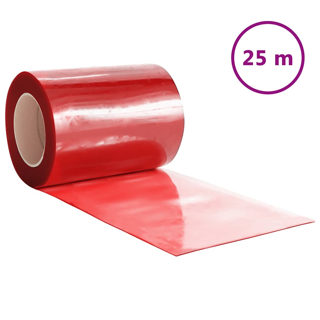 vidaXL Kurtyna paskowa, czerwona, 300 mm x 2,6 mm, 25 m, PVC