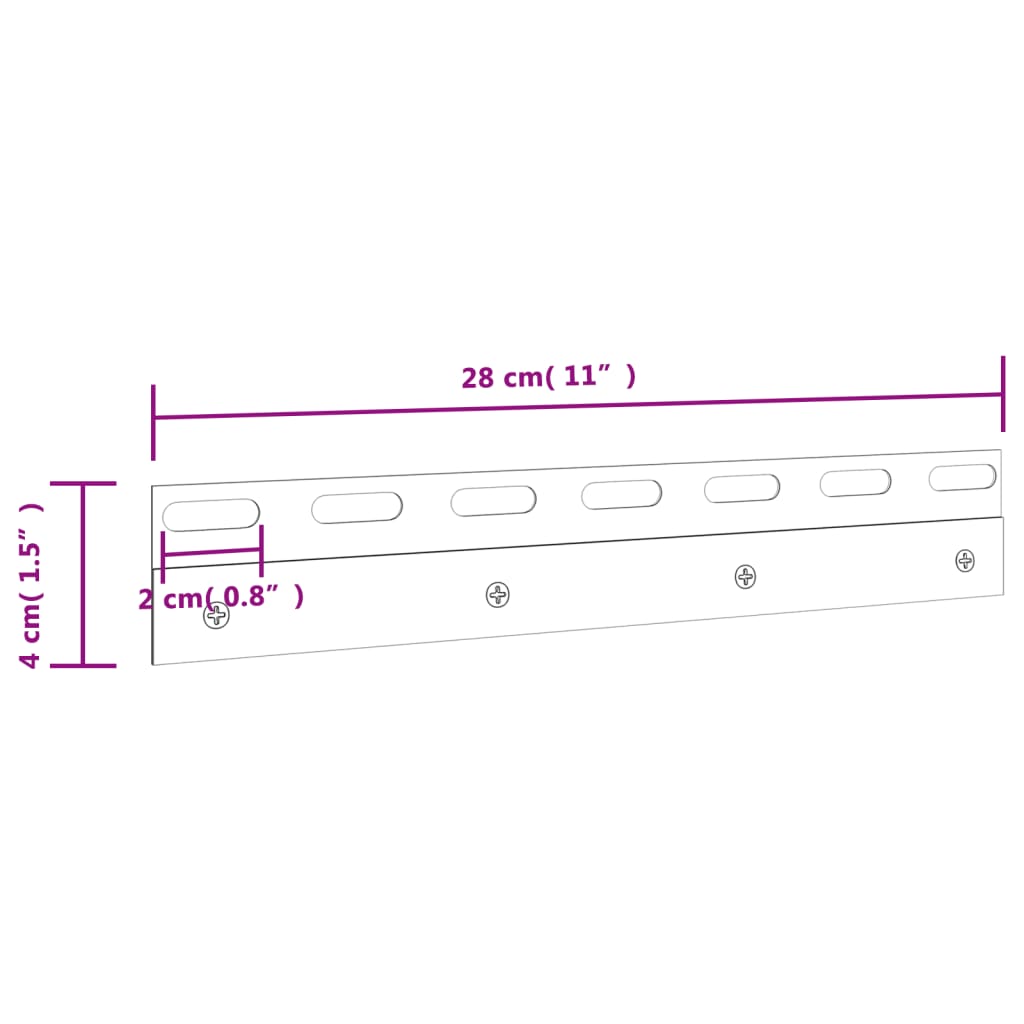 vidaXL Płytki montażowe, 4 szt., srebrne, 28 cm, stal nierdzewna