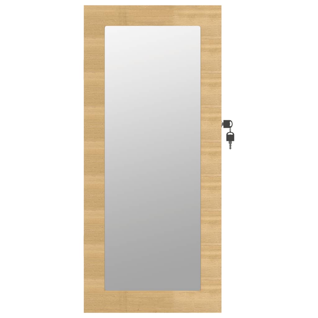 vidaXL Wisząca szafka na biżuterię, z lustrem, 30x8,5x67 cm