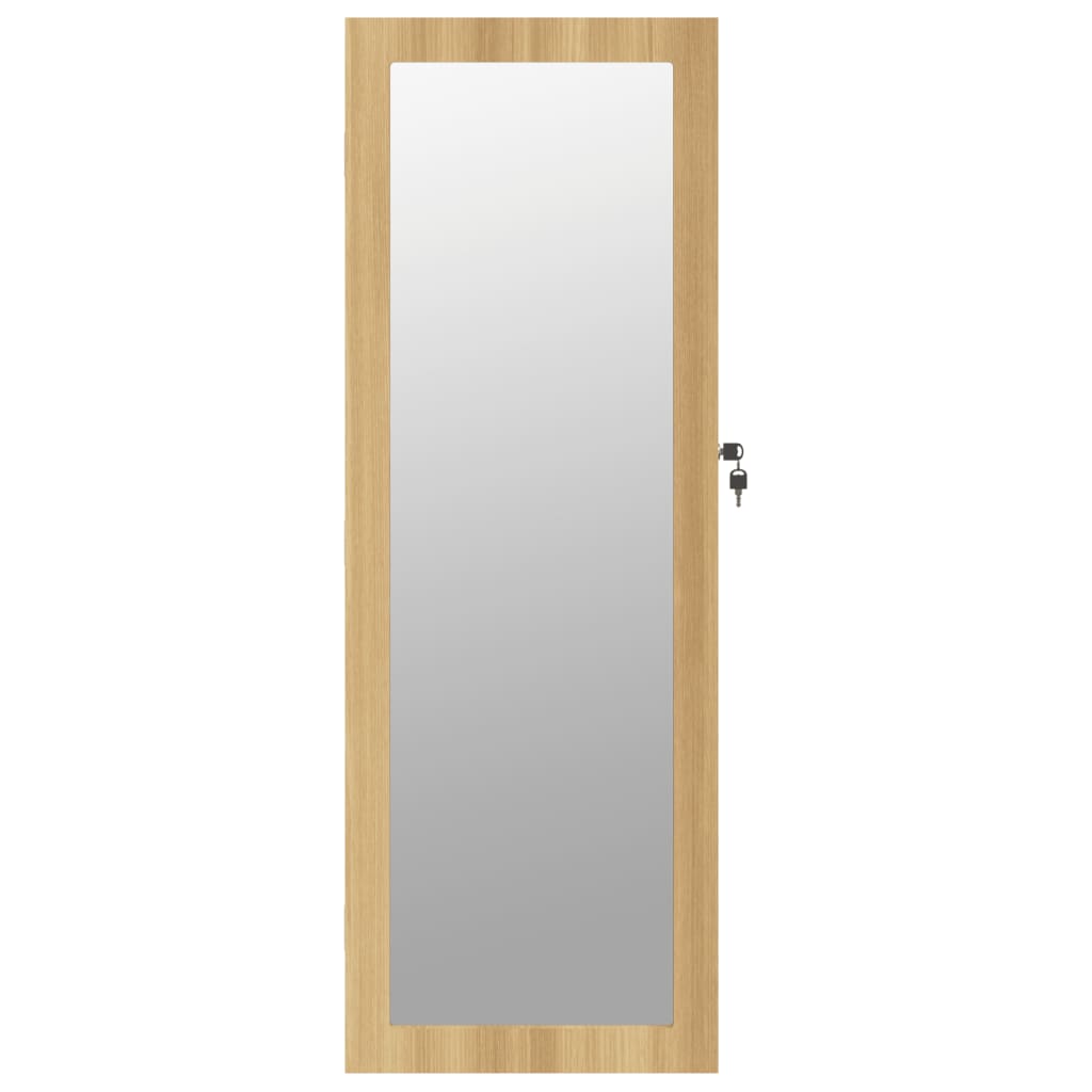 vidaXL Wisząca szafka na biżuterię, z lustrem, 37,5x10x106 cm