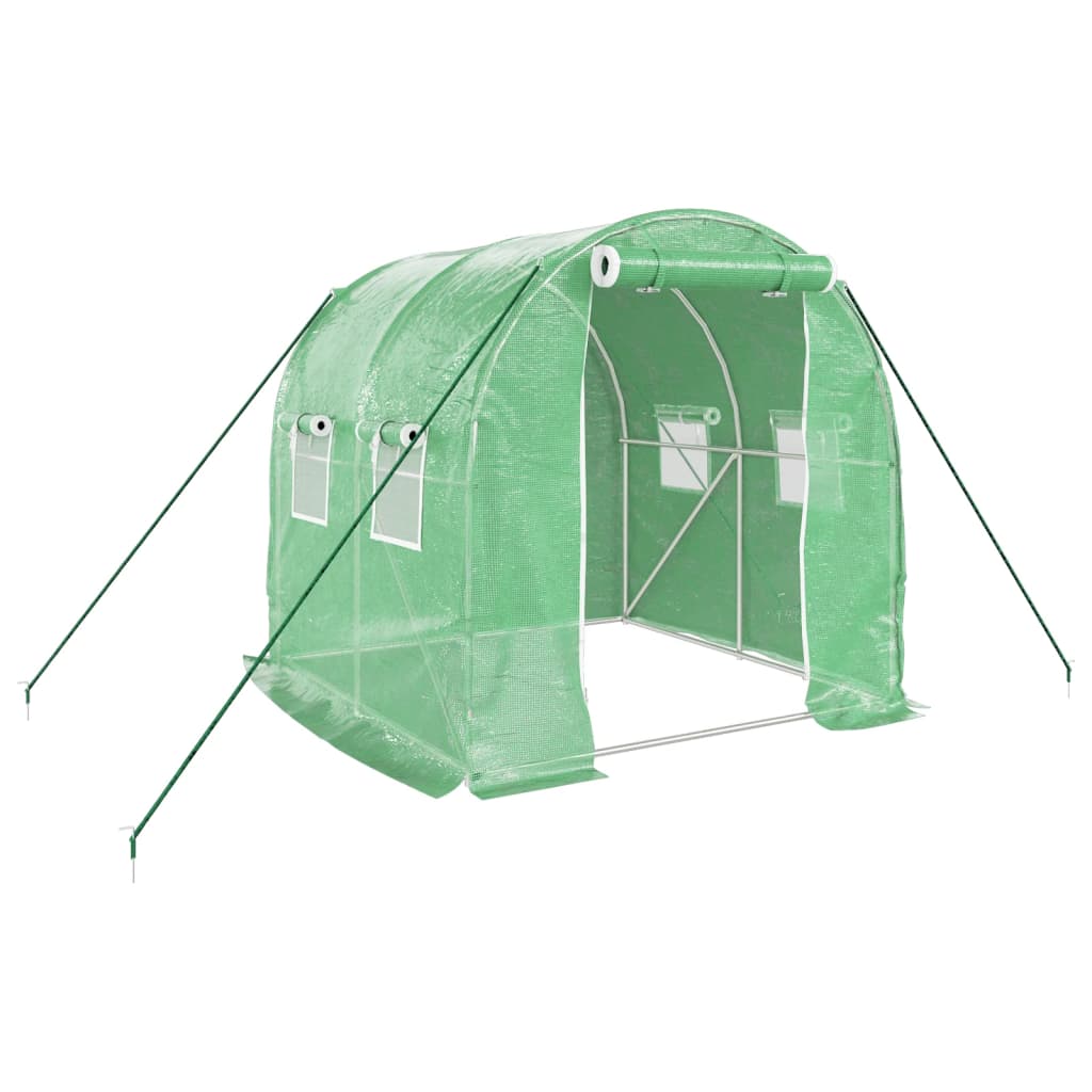 vidaXL Szklarnia ze stalową ramą, zielona, 4 m², 2x2x2 m