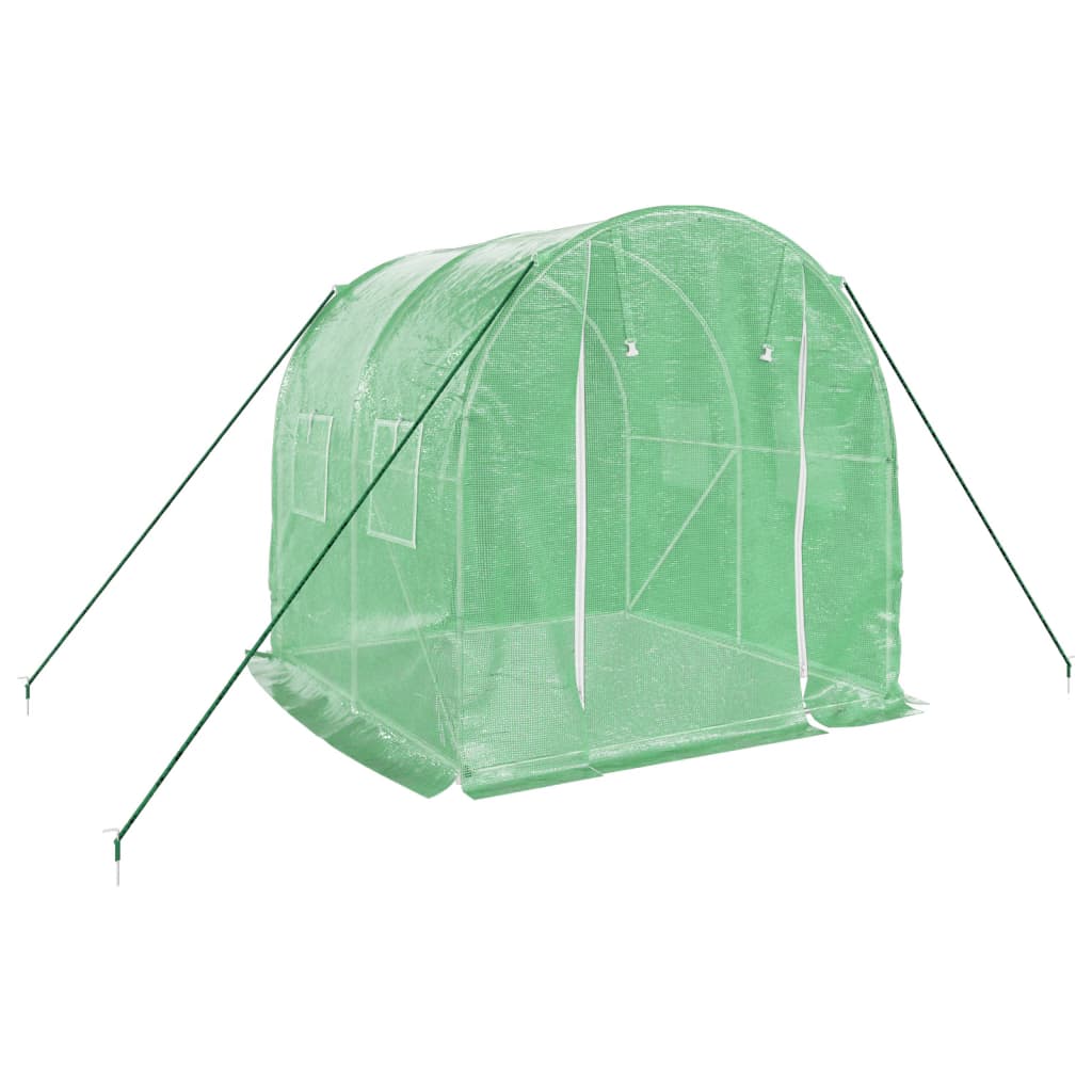 vidaXL Szklarnia ze stalową ramą, zielona, 4 m², 2x2x2 m