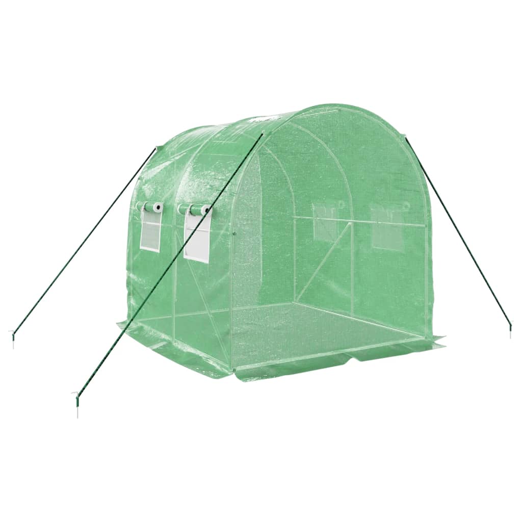 vidaXL Szklarnia ze stalową ramą, zielona, 4 m², 2x2x2 m