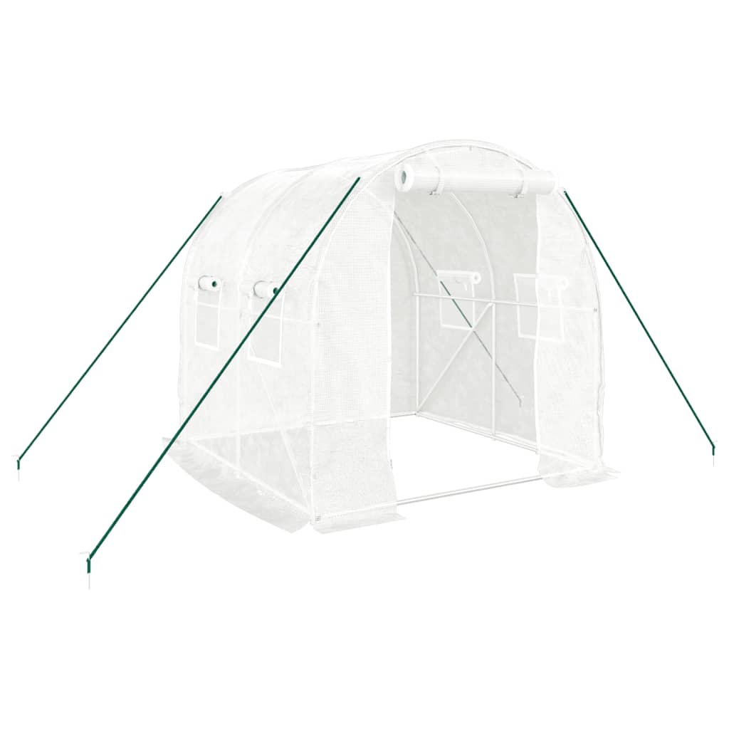 vidaXL Szklarnia ze stalową ramą, biała, 4 m², 2x2x2 m