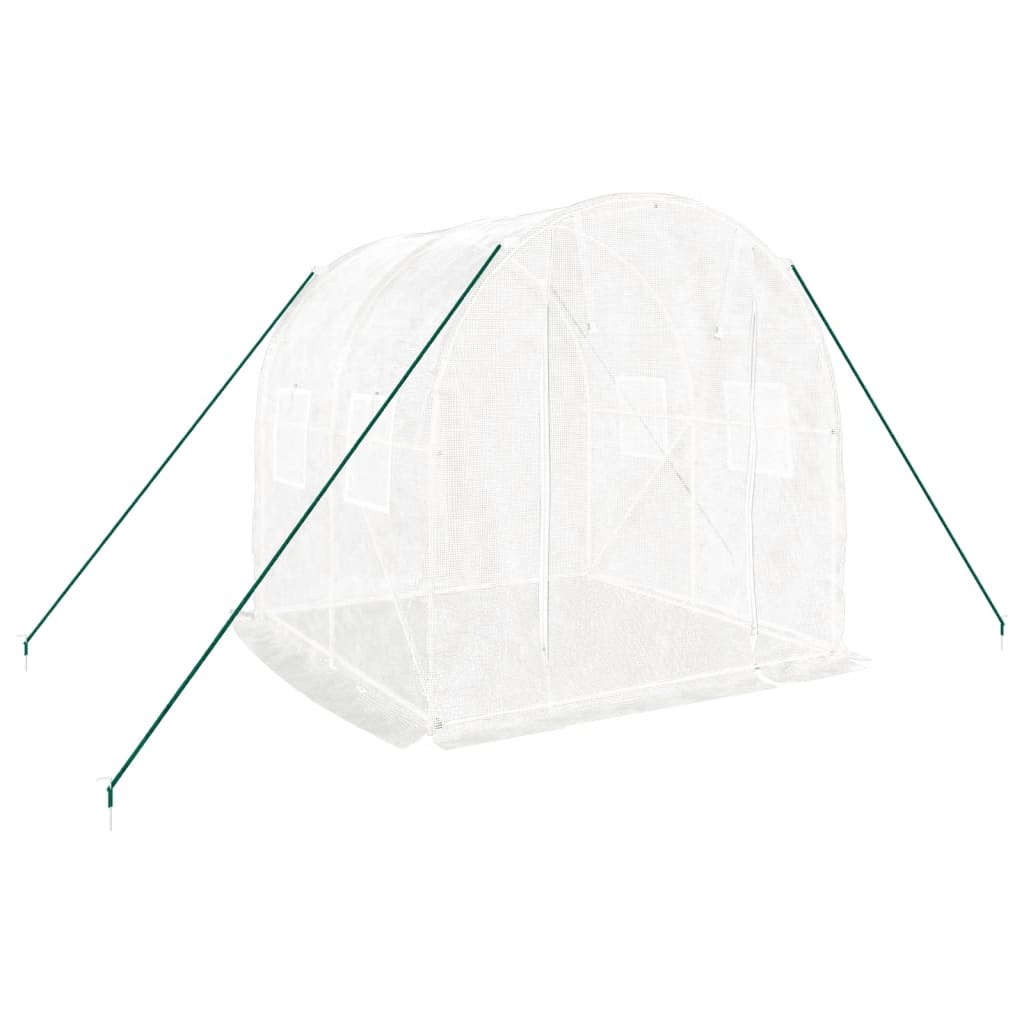 vidaXL Szklarnia ze stalową ramą, biała, 4 m², 2x2x2 m