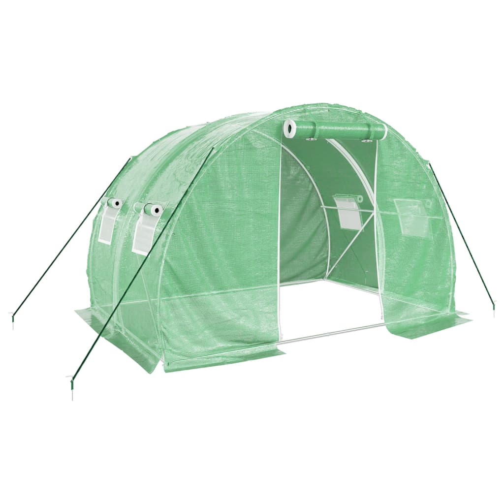 vidaXL Szklarnia ze stalową ramą, zielona, 6 m², 3x2x2 m