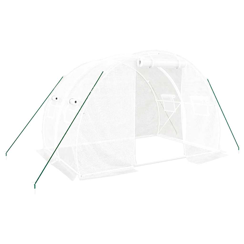 vidaXL Szklarnia ze stalową ramą, biała, 6 m², 3x2x2 m