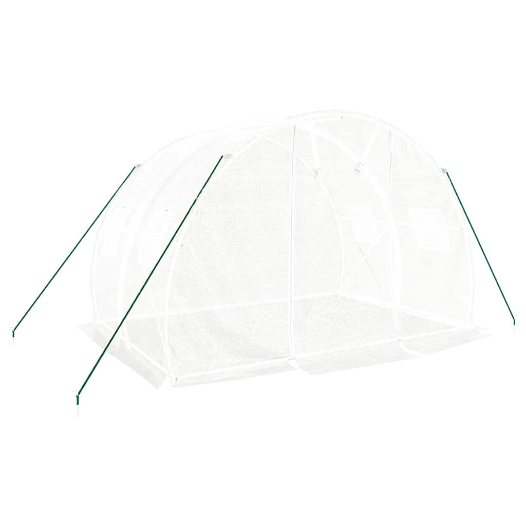 vidaXL Szklarnia ze stalową ramą, biała, 6 m², 3x2x2 m