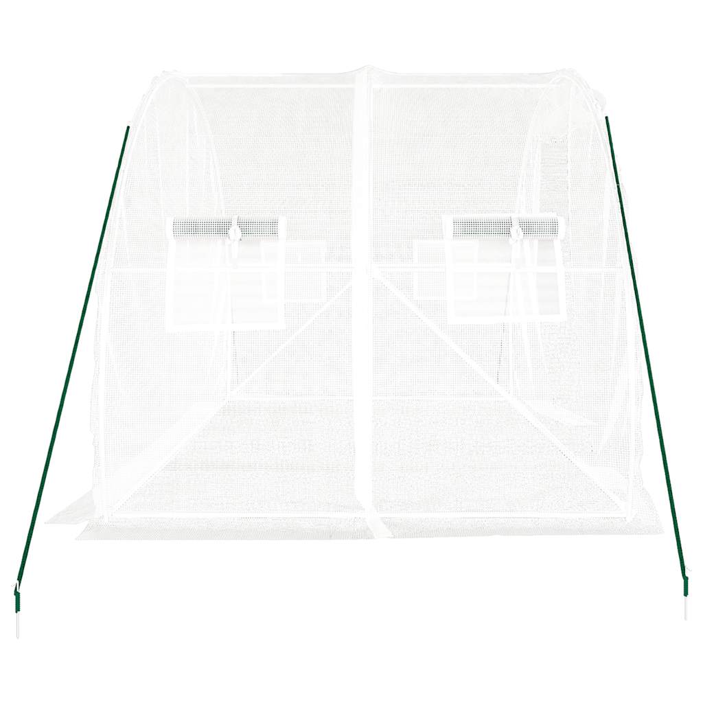 vidaXL Szklarnia ze stalową ramą, biała, 6 m², 3x2x2 m