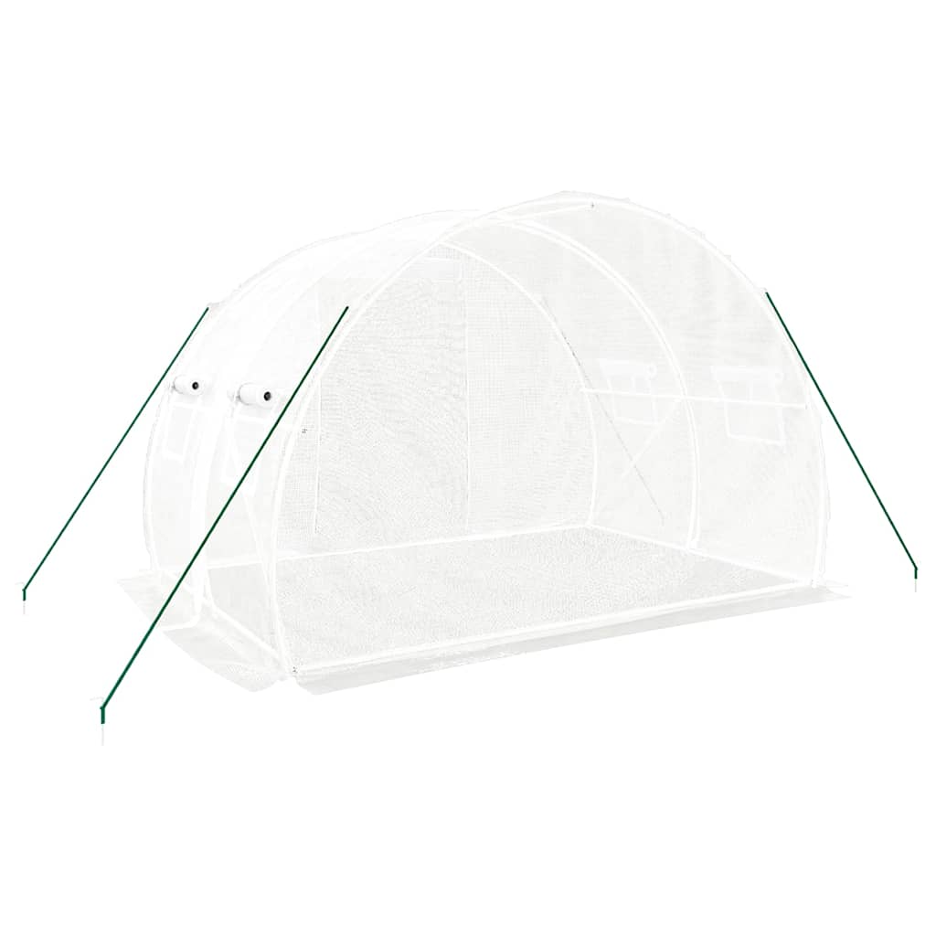 vidaXL Szklarnia ze stalową ramą, biała, 6 m², 3x2x2 m