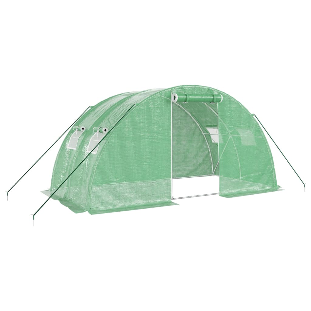 vidaXL Szklarnia ze stalową ramą, zielona, 8 m², 4x2x2 m
