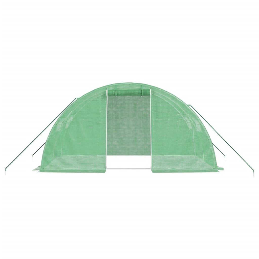 vidaXL Szklarnia ze stalową ramą, zielona, 8 m², 4x2x2 m
