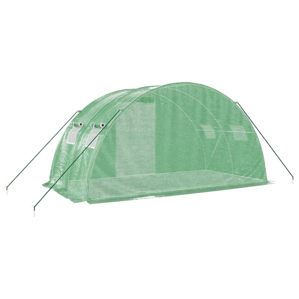 vidaXL Szklarnia ze stalową ramą, zielona, 8 m², 4x2x2 m
