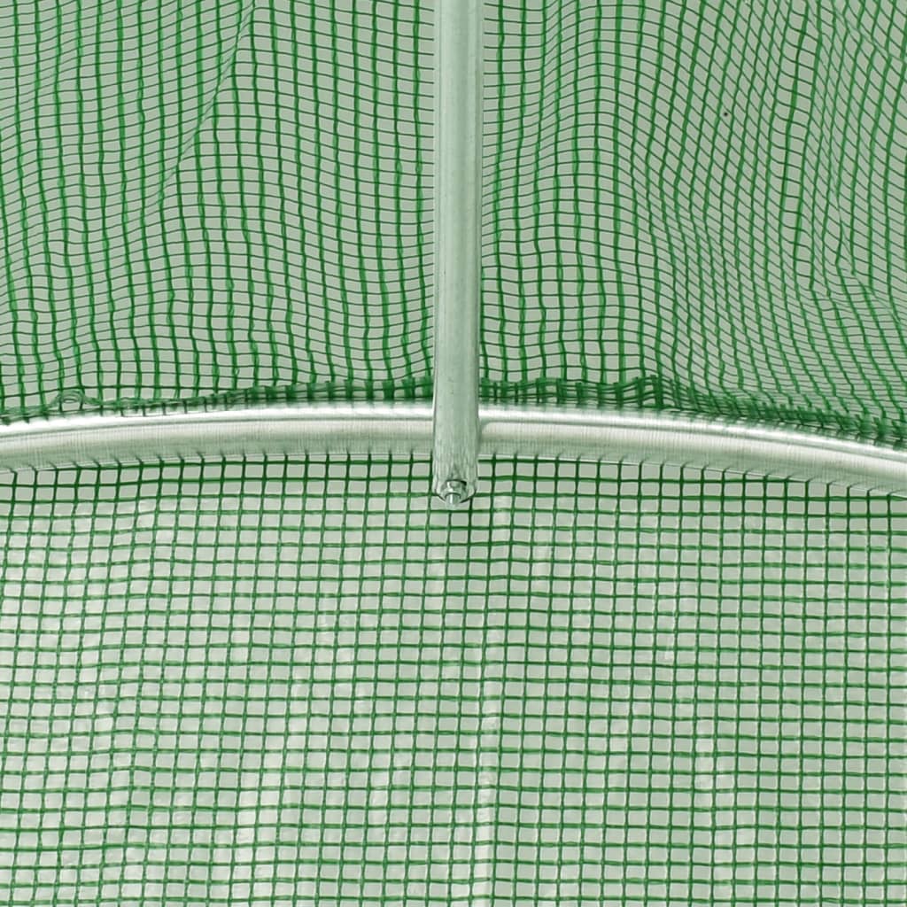 vidaXL Szklarnia ze stalową ramą, zielona, 8 m², 4x2x2 m