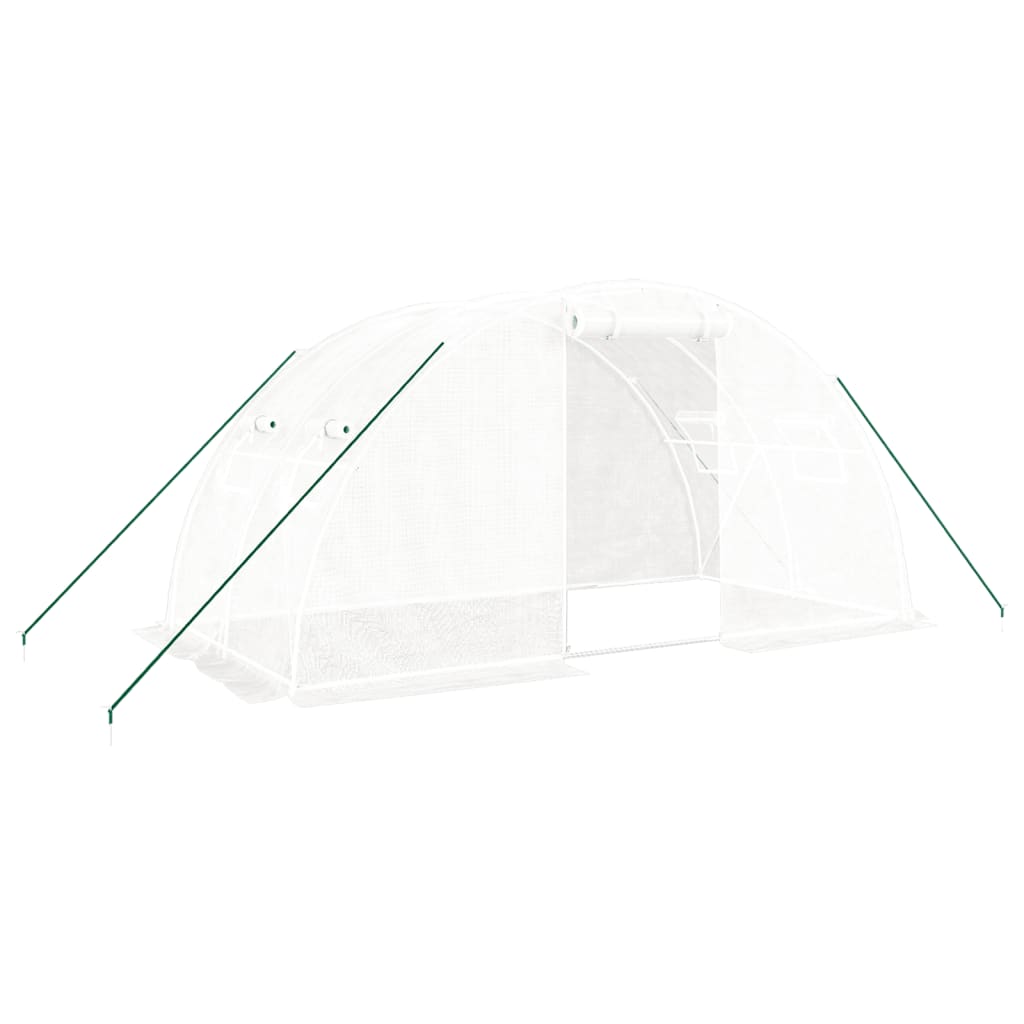 vidaXL Szklarnia ze stalową ramą, biała, 8 m², 4x2x2 m