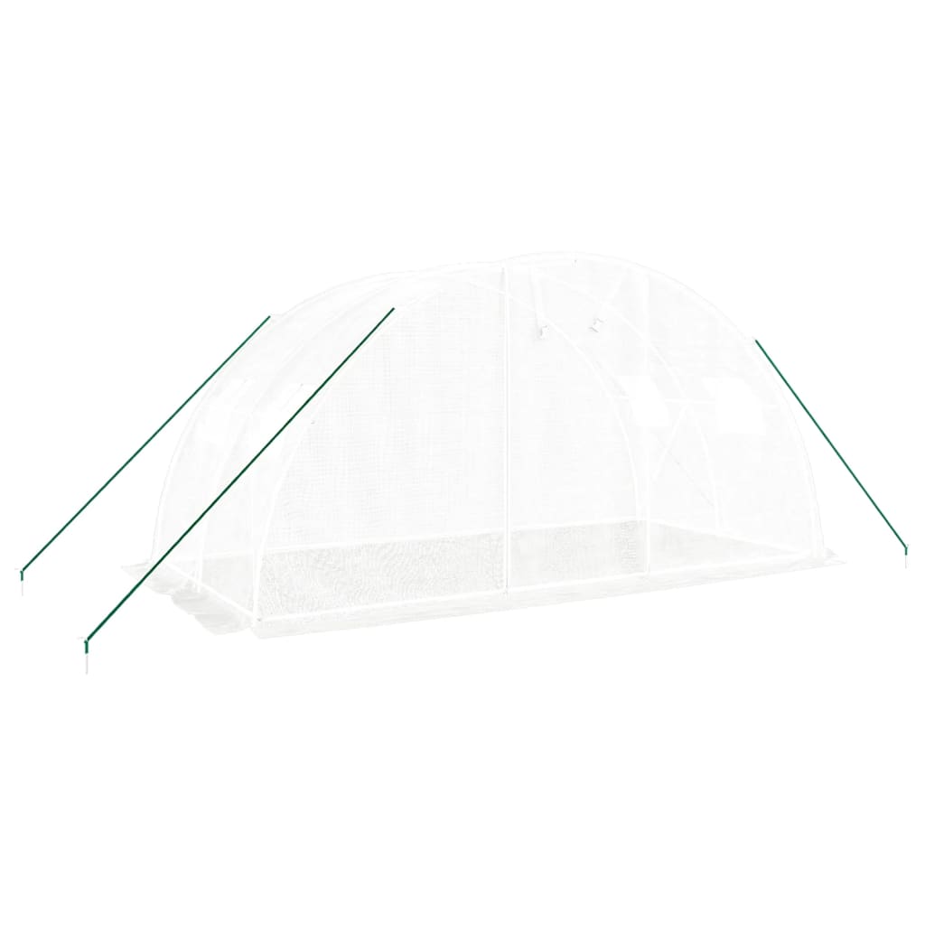 vidaXL Szklarnia ze stalową ramą, biała, 8 m², 4x2x2 m