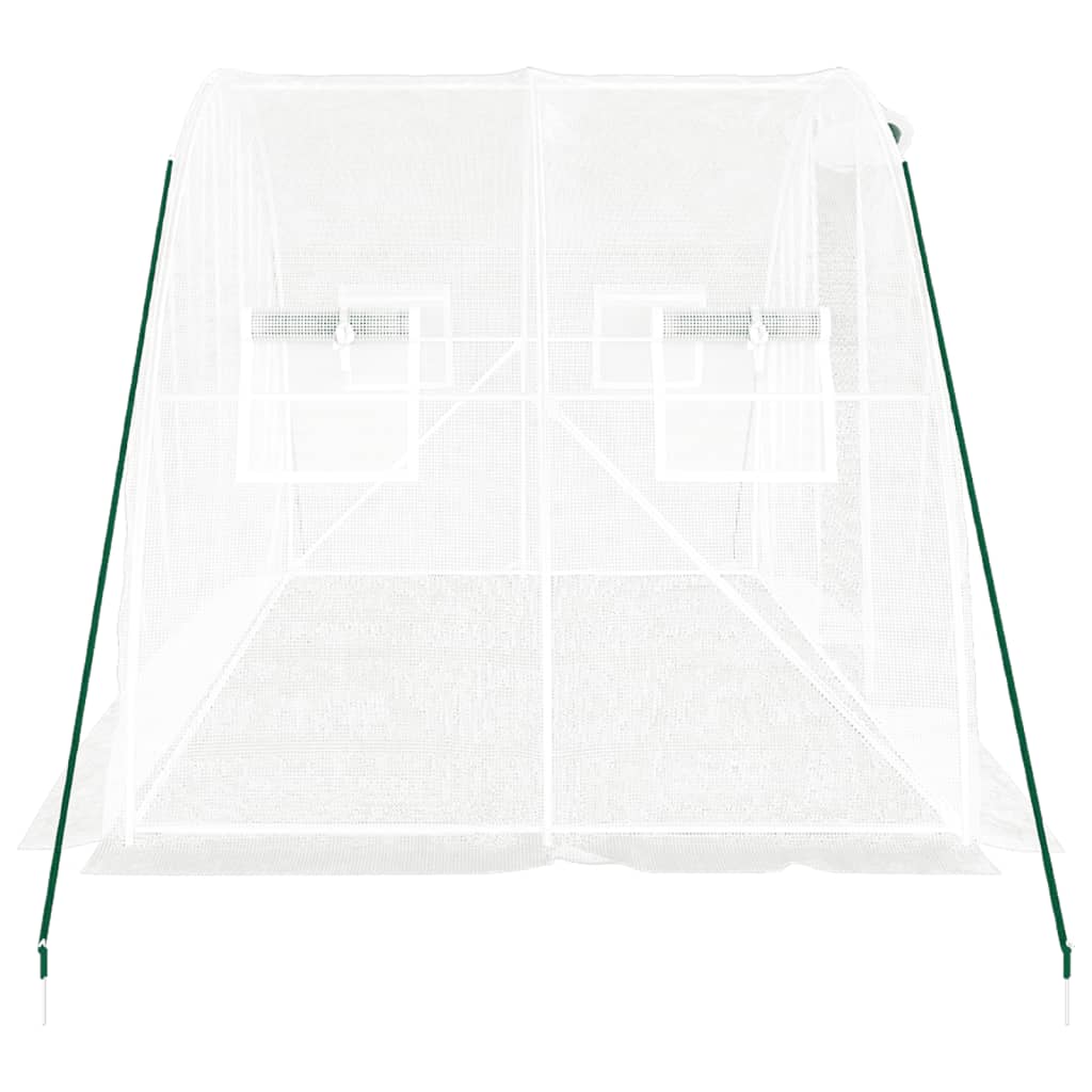 vidaXL Szklarnia ze stalową ramą, biała, 8 m², 4x2x2 m