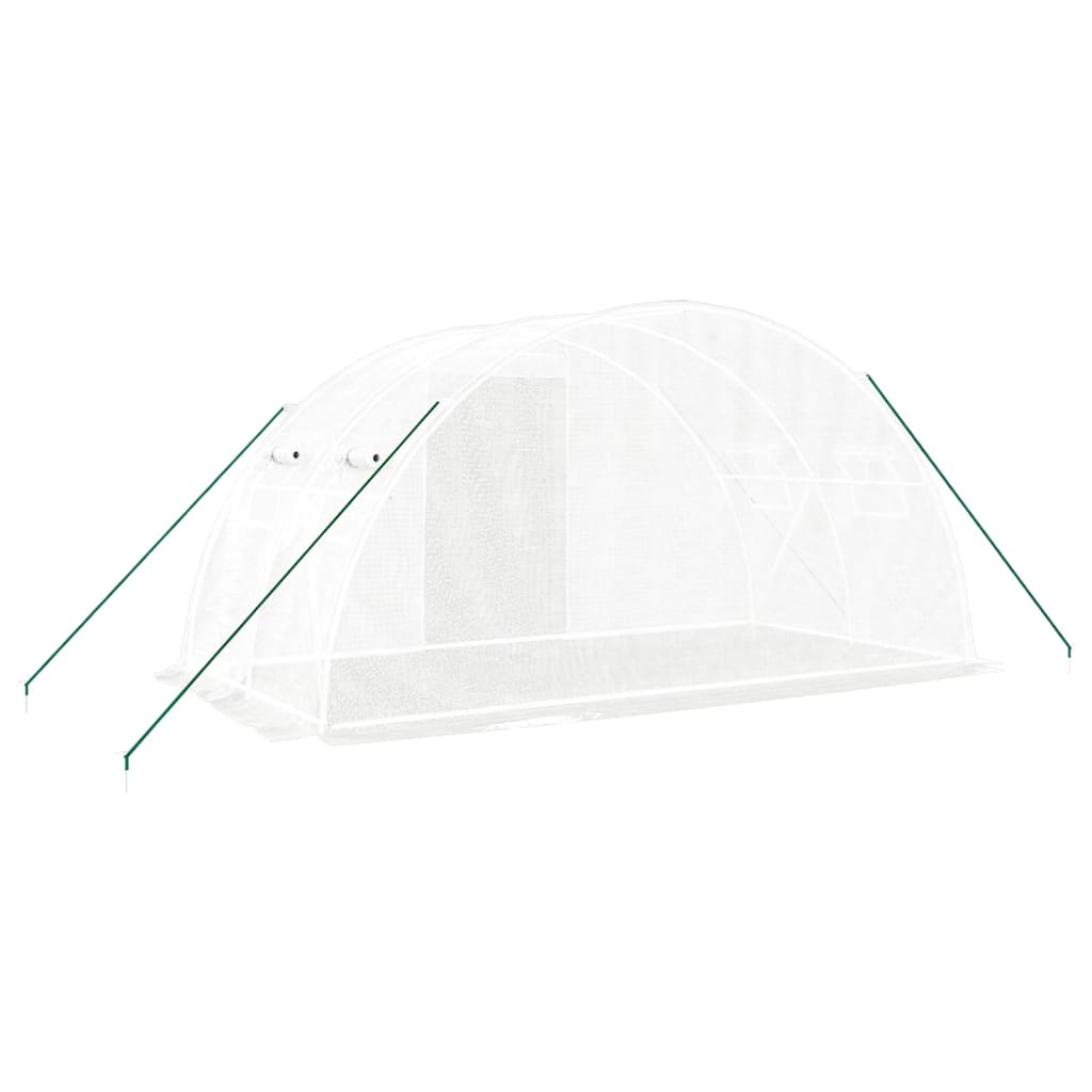 vidaXL Szklarnia ze stalową ramą, biała, 8 m², 4x2x2 m