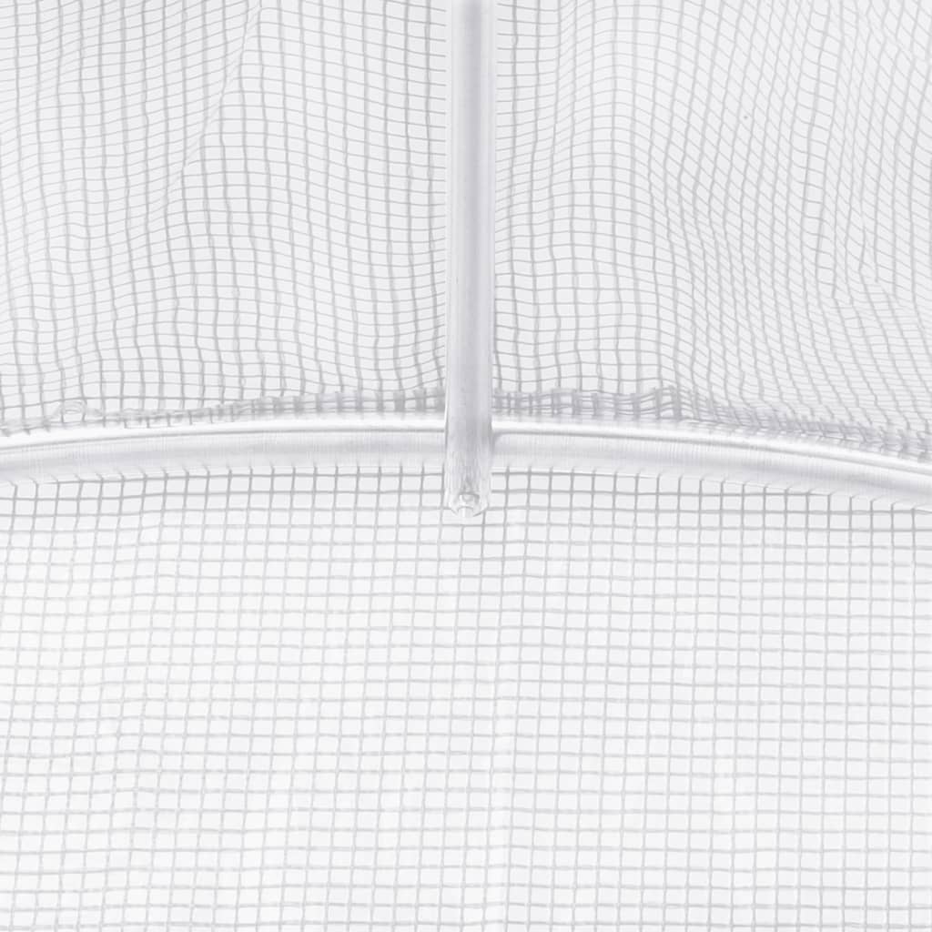 vidaXL Szklarnia ze stalową ramą, biała, 8 m², 4x2x2 m