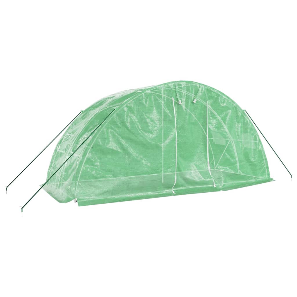 vidaXL Szklarnia ze stalową ramą, zielona, 10 m², 5x2x2,3 m