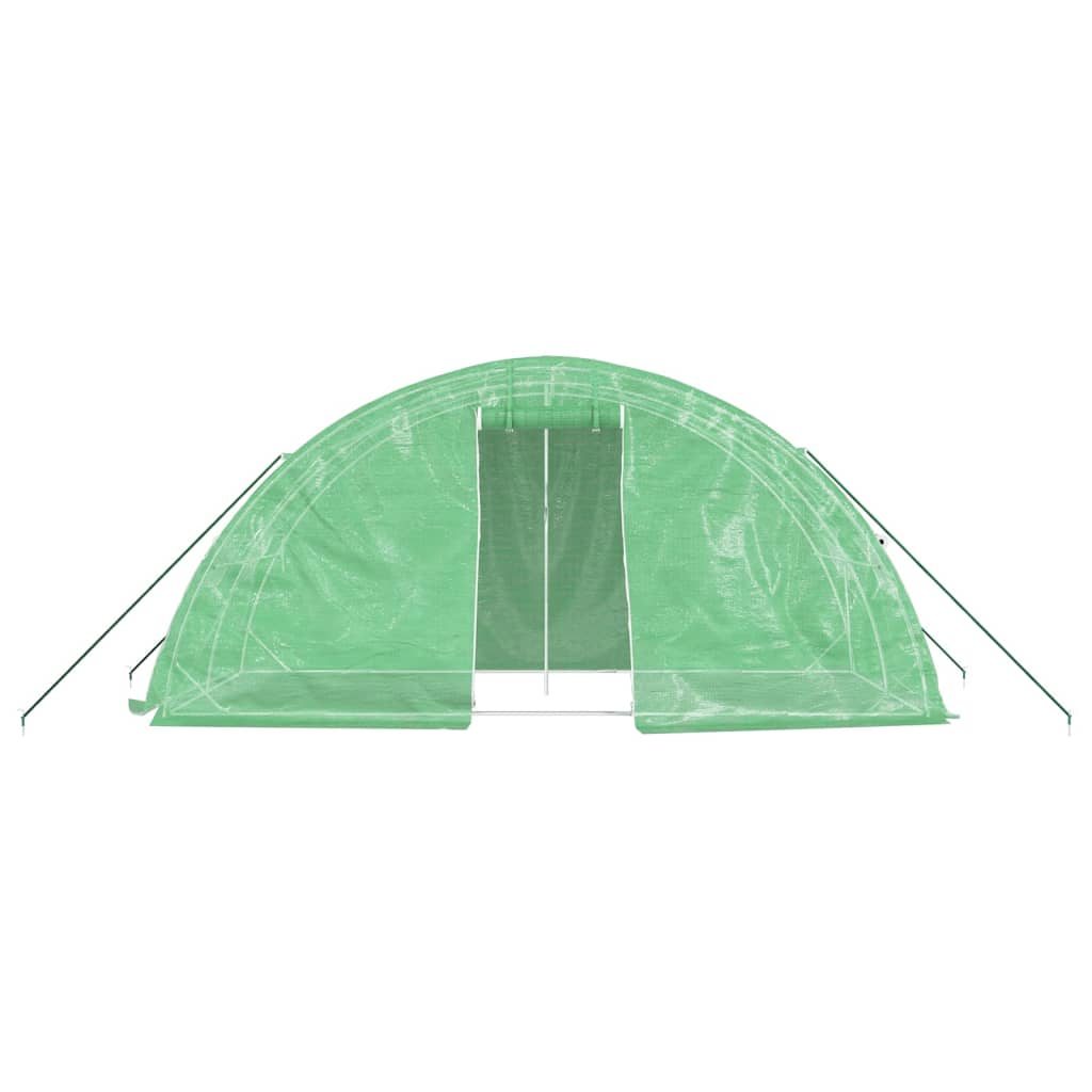 vidaXL Szklarnia ze stalową ramą, zielona, 10 m², 5x2x2,3 m