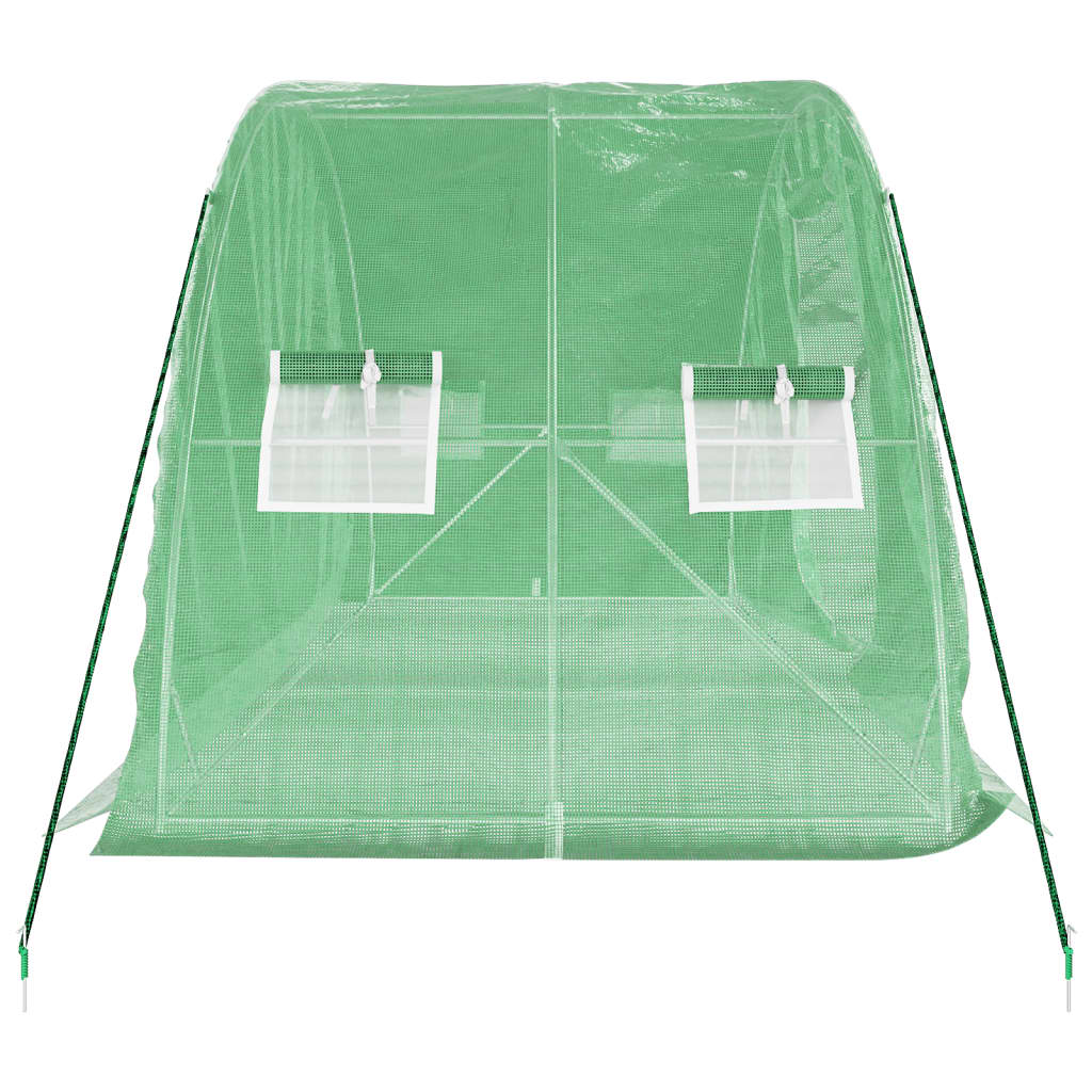 vidaXL Szklarnia ze stalową ramą, zielona, 10 m², 5x2x2,3 m