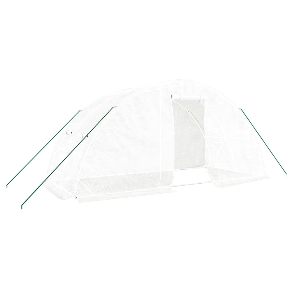 vidaXL Szklarnia ze stalową ramą, biała, 10 m², 5x2x2,3 m