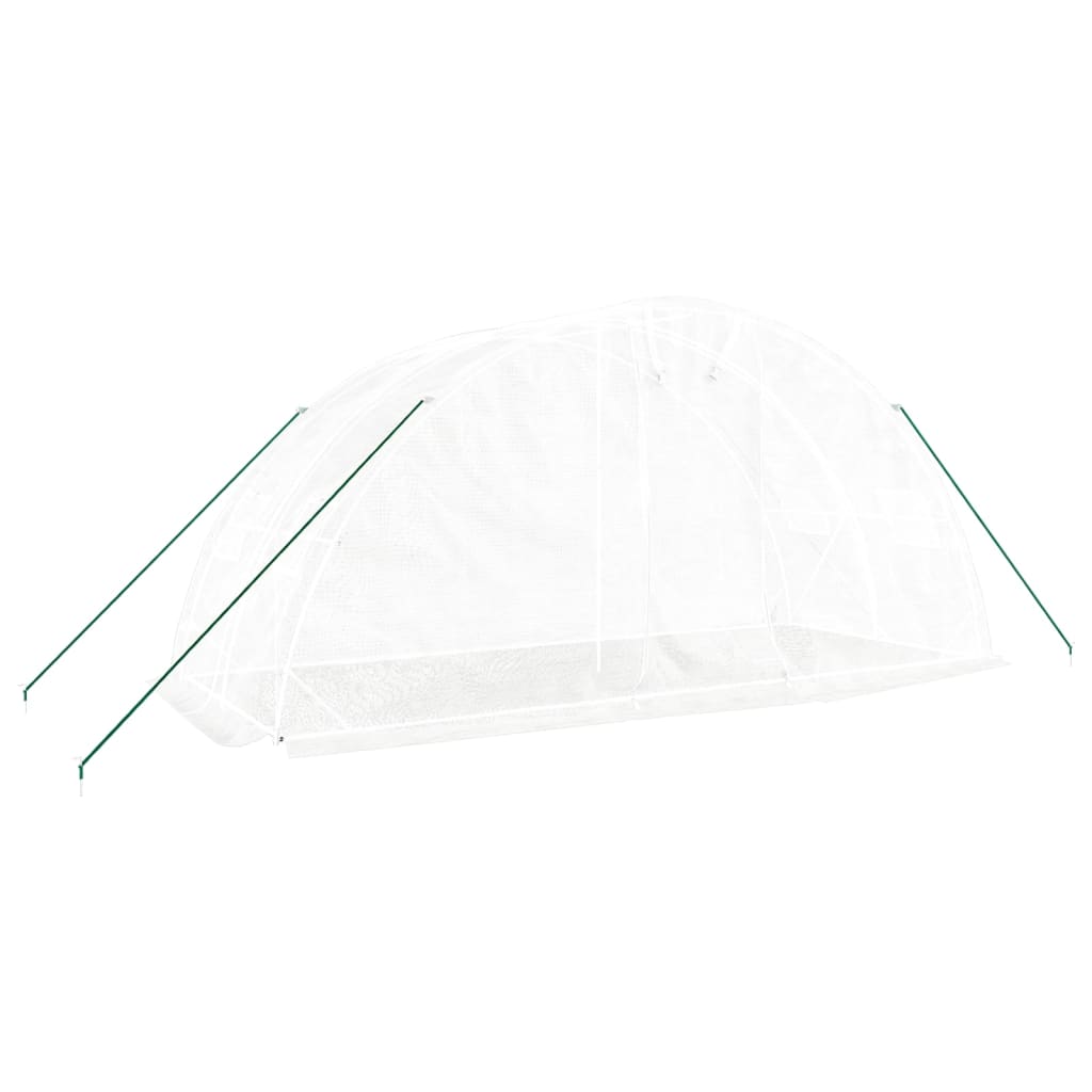 vidaXL Szklarnia ze stalową ramą, biała, 10 m², 5x2x2,3 m