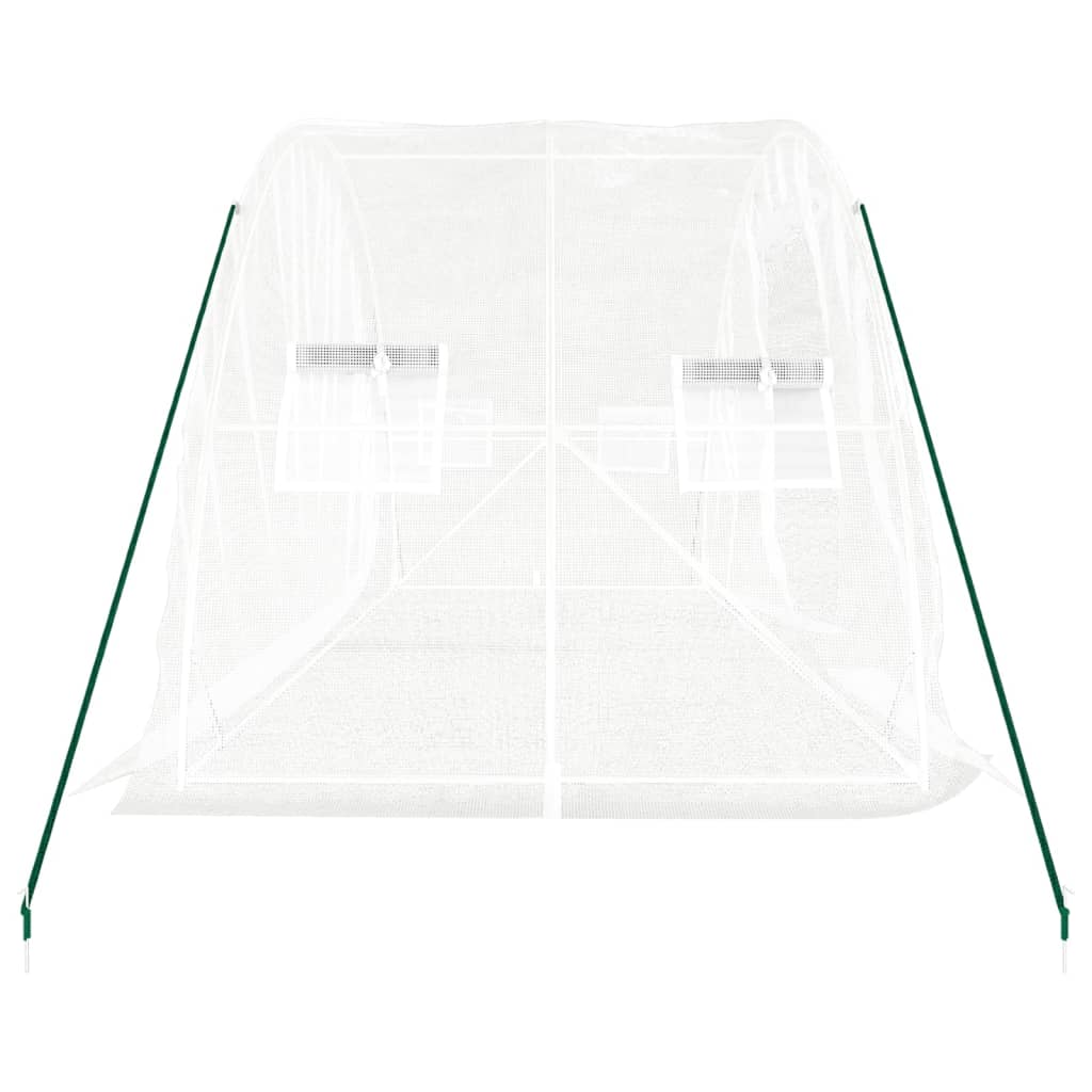 vidaXL Szklarnia ze stalową ramą, biała, 10 m², 5x2x2,3 m