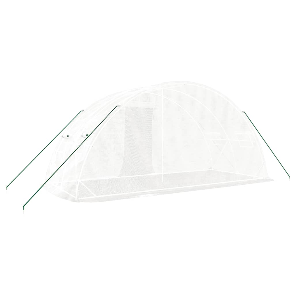 vidaXL Szklarnia ze stalową ramą, biała, 10 m², 5x2x2,3 m