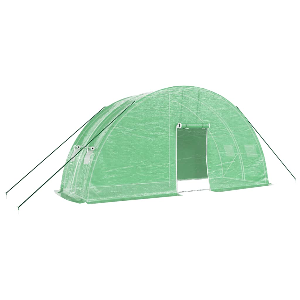 vidaXL Szklarnia ze stalową ramą, zielona, 12 m², 6x2x2,85 m