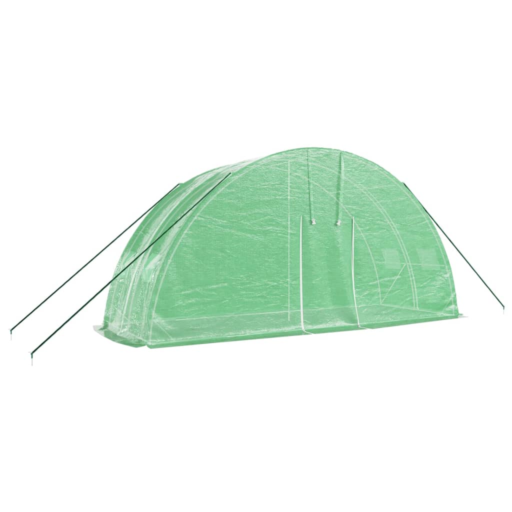vidaXL Szklarnia ze stalową ramą, zielona, 12 m², 6x2x2,85 m