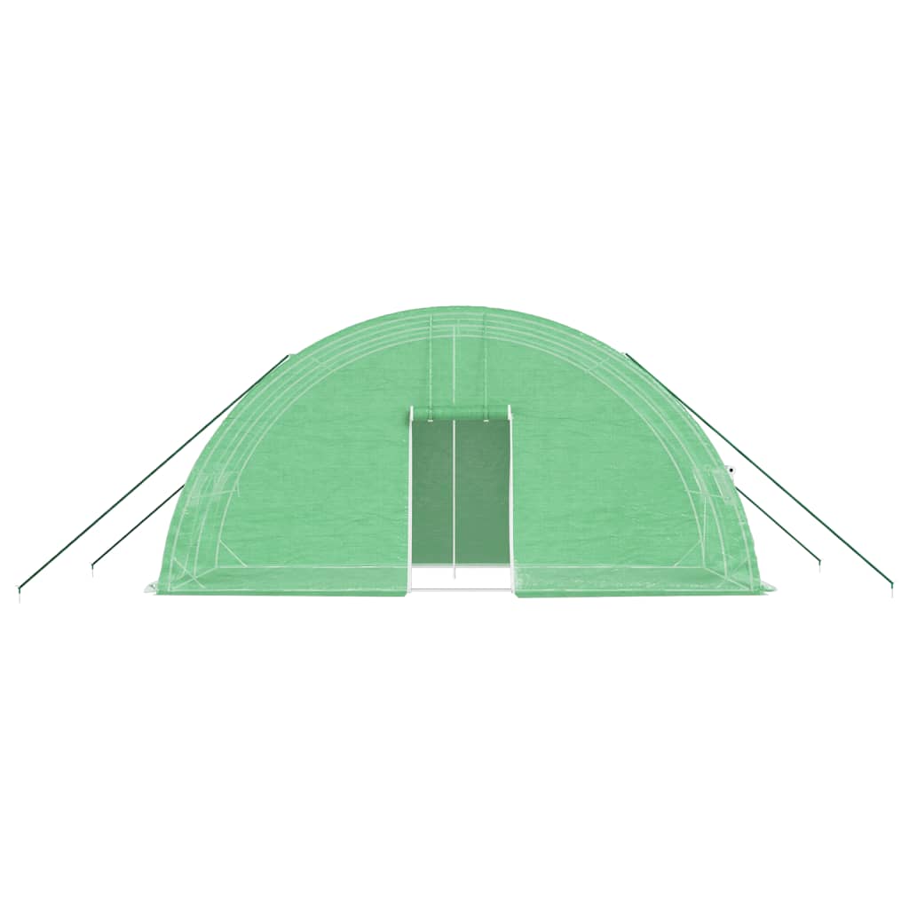 vidaXL Szklarnia ze stalową ramą, zielona, 12 m², 6x2x2,85 m