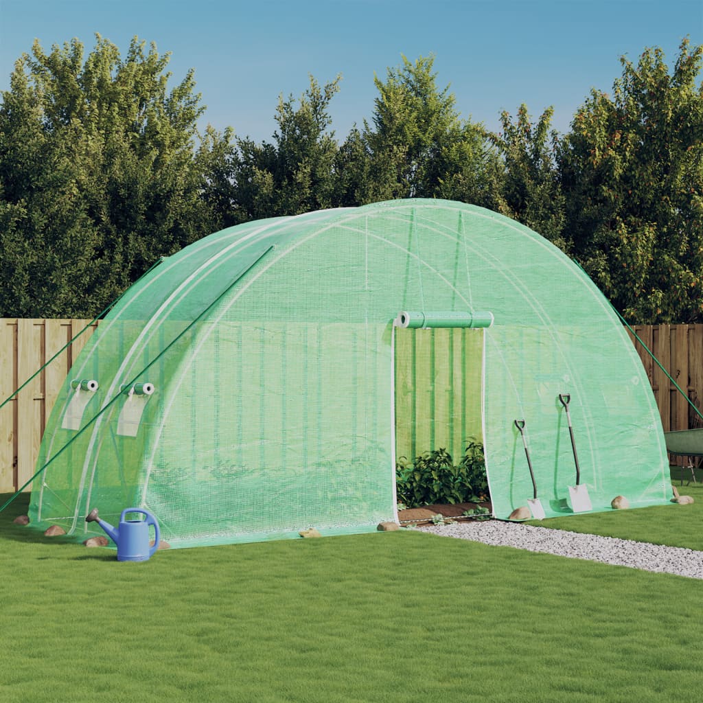vidaXL Szklarnia ze stalową ramą, zielona, 12 m², 6x2x2,85 m