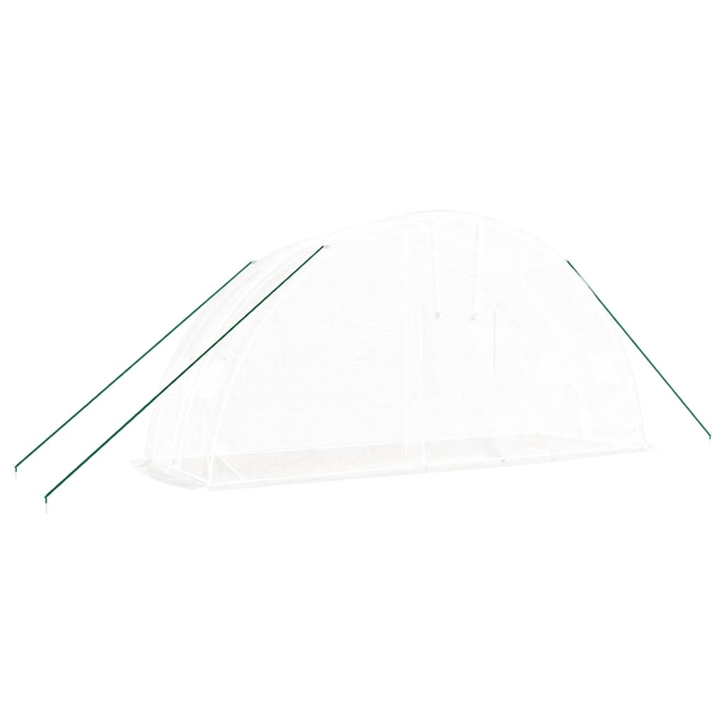 vidaXL Szklarnia ze stalową ramą, biała, 12 m², 6x2x2,85 m