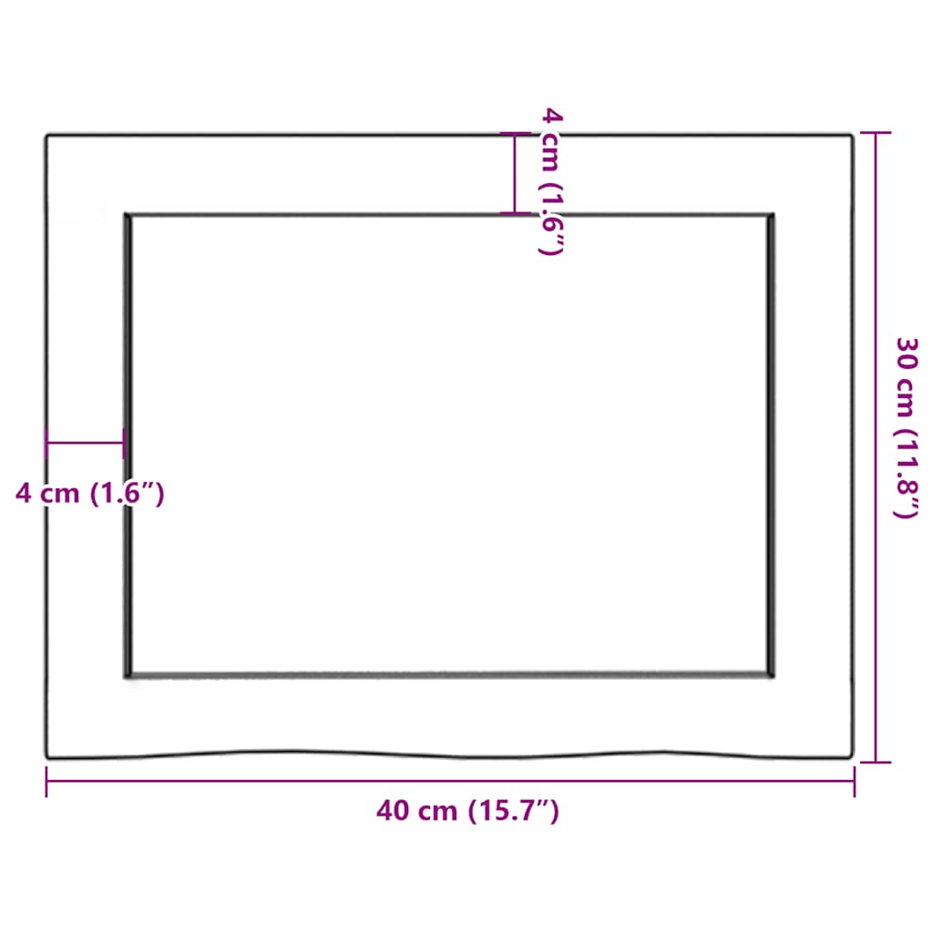 vidaXL Półka, 40x30x(2-6) cm, surowe lite drewno dębowe