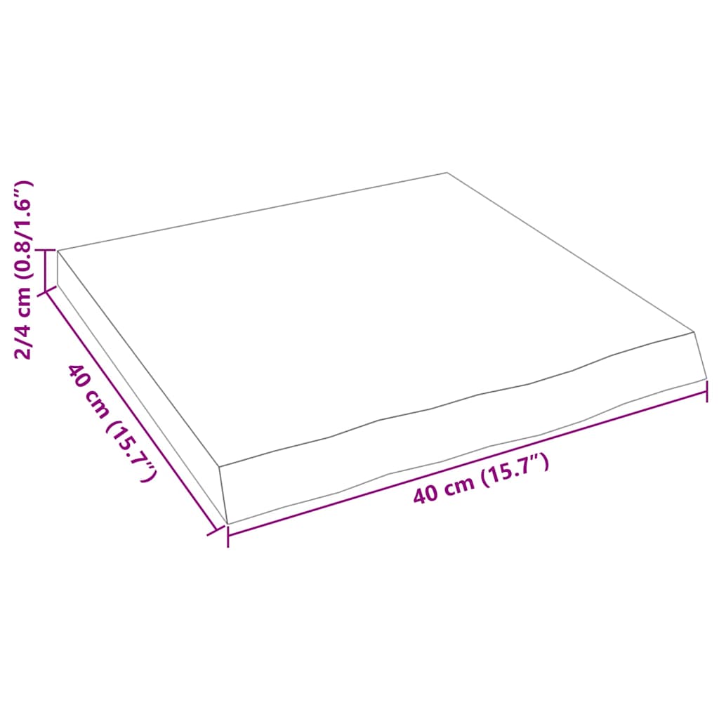 vidaXL Półka, 40x40x(2-4) cm, surowe lite drewno dębowe
