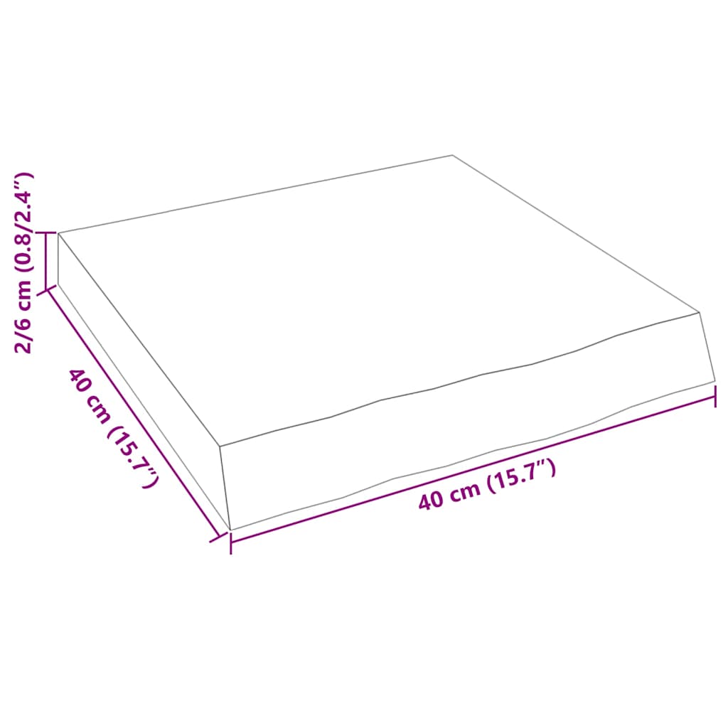 vidaXL Półka, 40x40x(2-6) cm, surowe lite drewno dębowe
