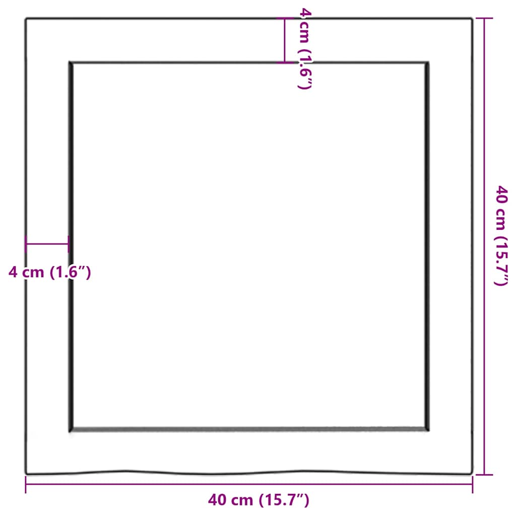 vidaXL Półka, 40x40x(2-6) cm, surowe lite drewno dębowe