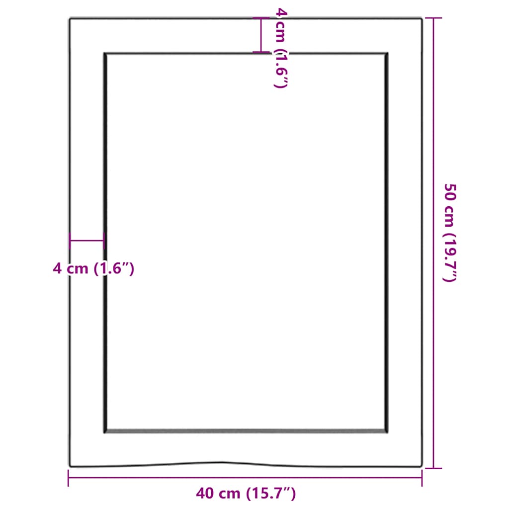 vidaXL Półka, 40x50x(2-4) cm, surowe lite drewno dębowe