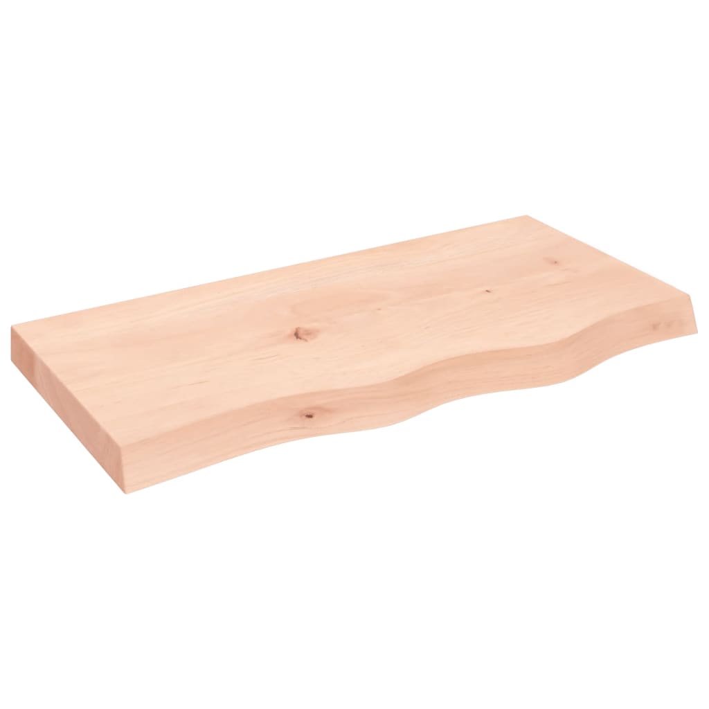 vidaXL Półka, 80x40x(2-6) cm, surowe lite drewno dębowe