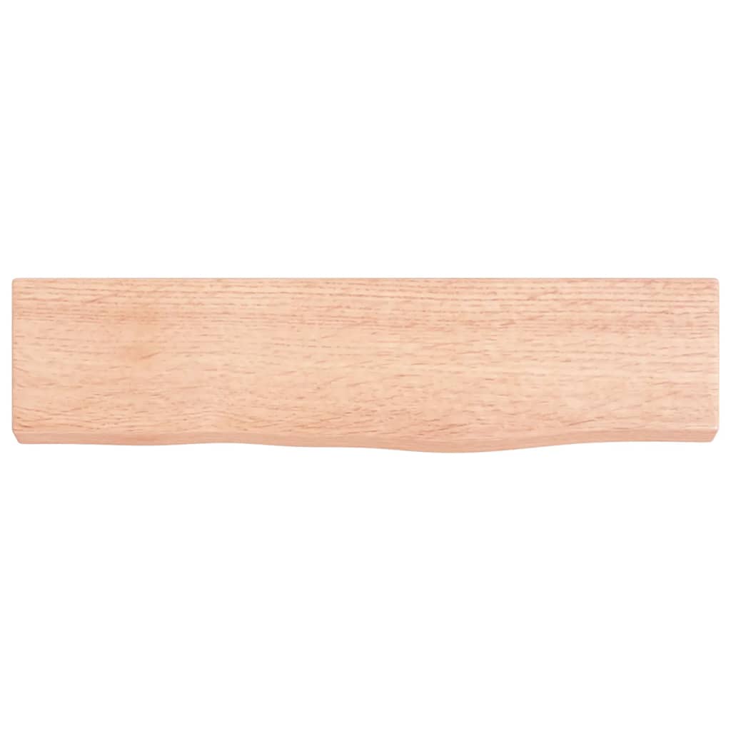 vidaXL Półka, jasnobrązowa, 40x10x2 cm, lakierowane lite drewno dębowe