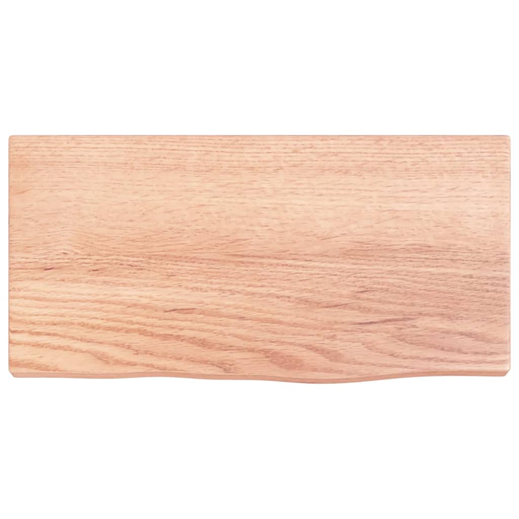 vidaXL Półka, jasnobrązowa, 40x20x2 cm, lakierowane lite drewno dębowe