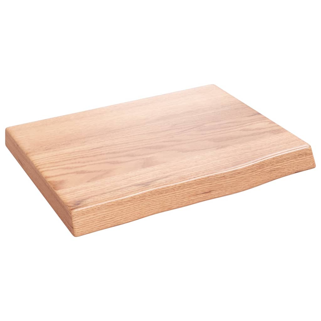 vidaXL Półka, brązowa, 40x30x(2-4) cm, lakierowane lite drewno dębowe