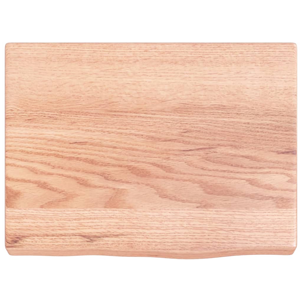 vidaXL Półka, brązowa, 40x30x(2-4) cm, lakierowane lite drewno dębowe